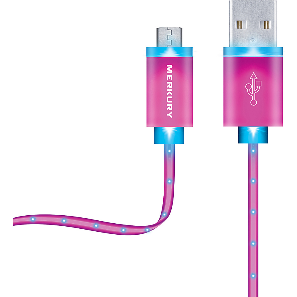Merkury Innovations Optics Glowing LED Micro USB Cable Pink Merkury Innovations Electronics