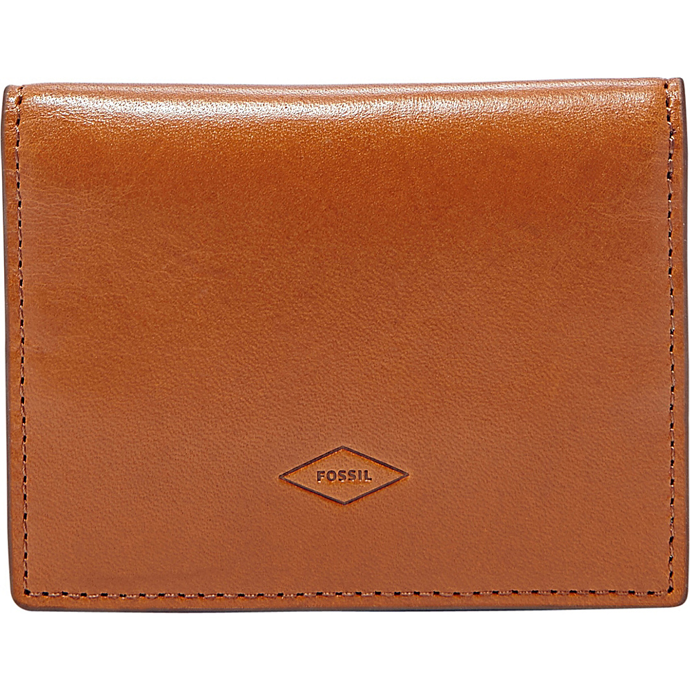 Fossil Isaac Card Case Bifold Saddle Fossil Mens Wallets