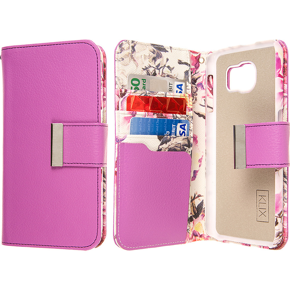 EMPIRE KLIX Klutch Designer Wallet Case for Samsung Galaxy S6 Pink Faded Flowers EMPIRE Electronic Cases