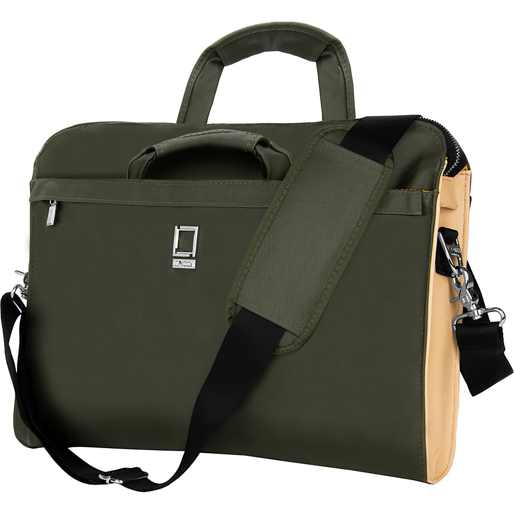 Lencca Capri Messenger Shoulder Bag for 14 15 Devices Olive Lencca Non Wheeled Business Cases