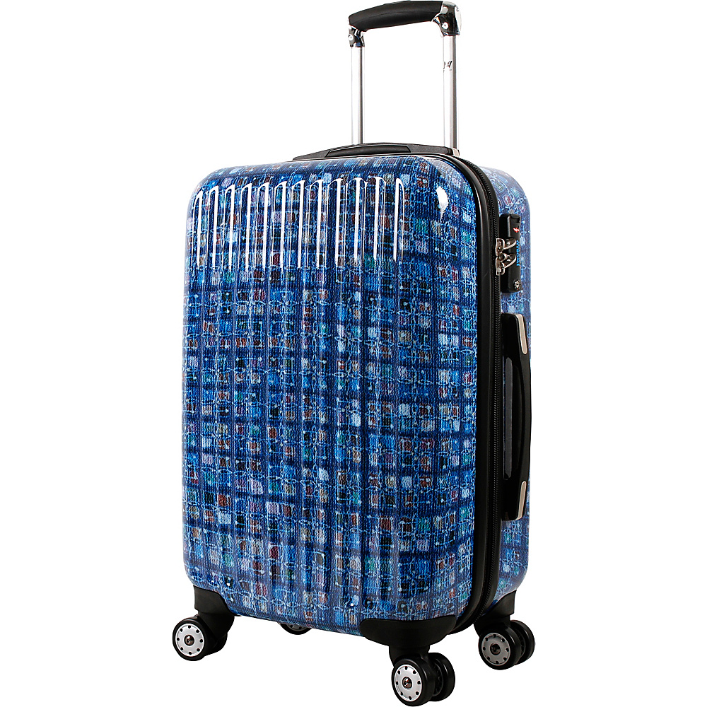 J World New York Titan 20 inch Polycarbonate Carry on Art Luggage Logics Blue J World New York Hardside Carry On