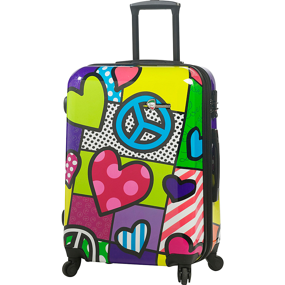 Mia Toro ITALY Peace and Love 24 Luggage Multicolor Mia Toro ITALY Large Rolling Luggage