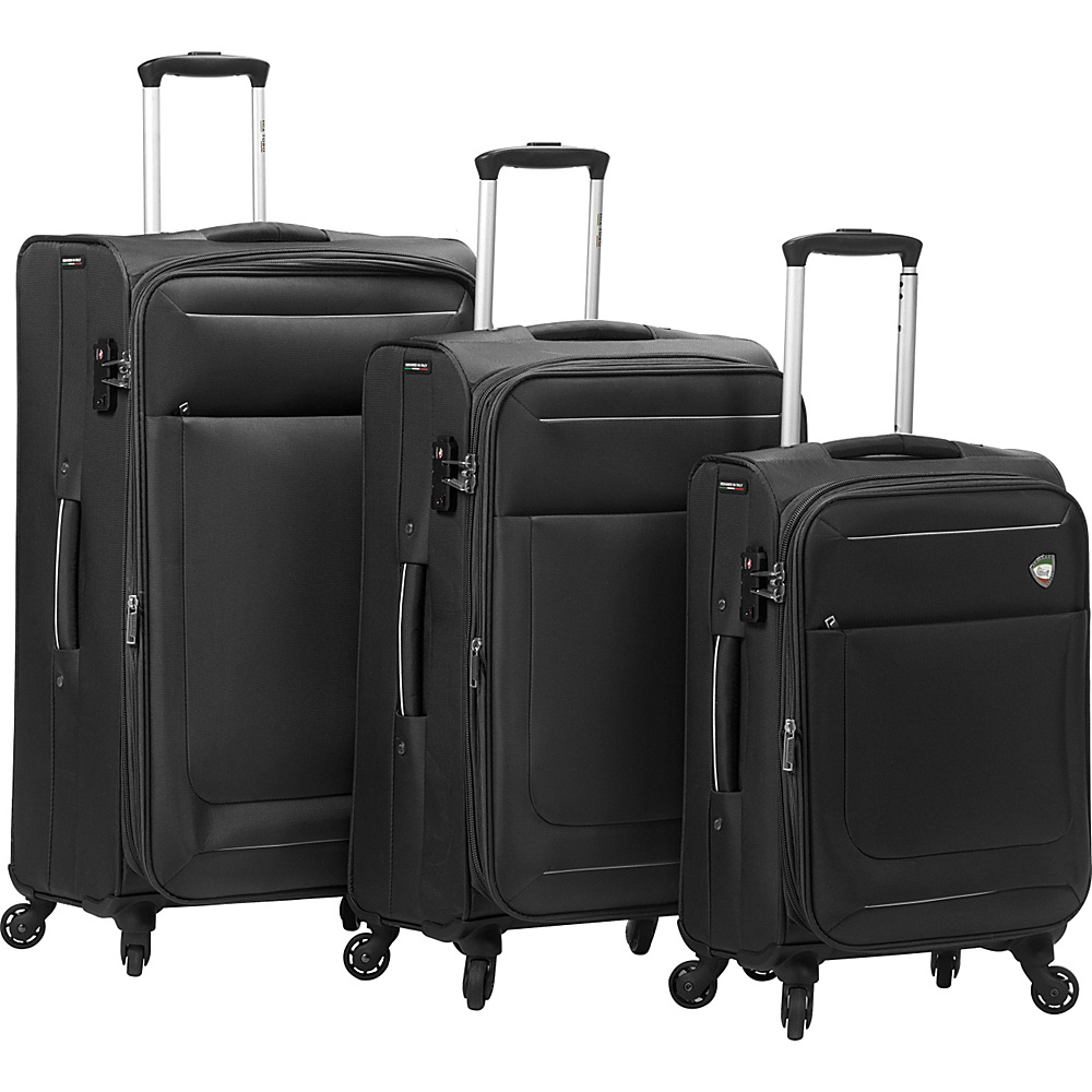 Mia Toro ITALY Corvara Luggage Set Black Mia Toro ITALY Luggage Sets