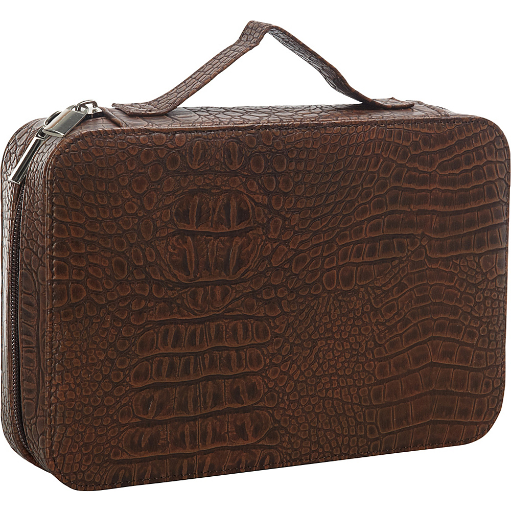 Goodhope Bags Deluxe Croc Leather Cosmetic Case Brown Goodhope Bags Women s SLG Other