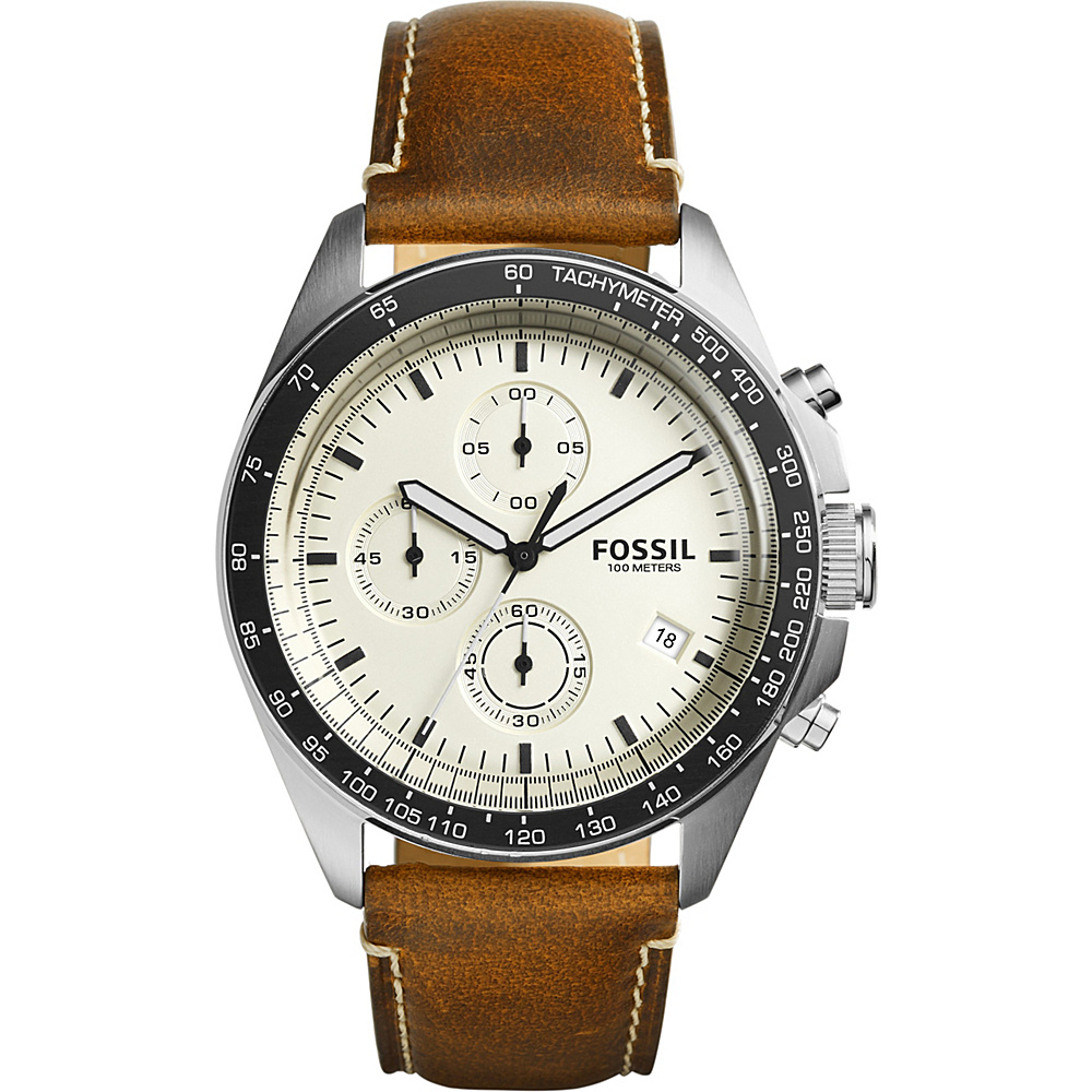 Fossil Sport 54 Chronograph Leather Watch Brown Fossil Watches