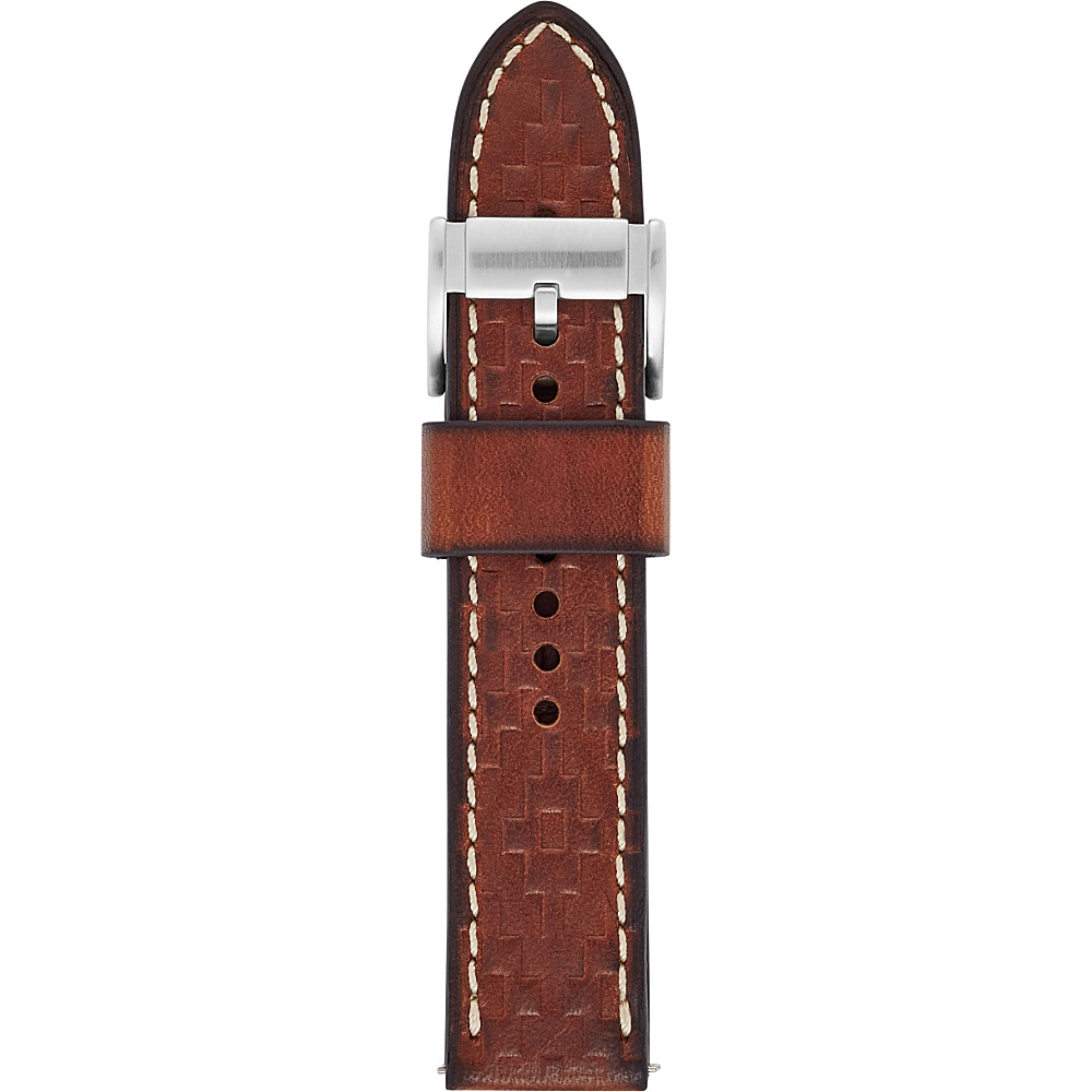 Fossil Utility Dark Brown Leather 22mm Watch Strap Brown Fossil Watches