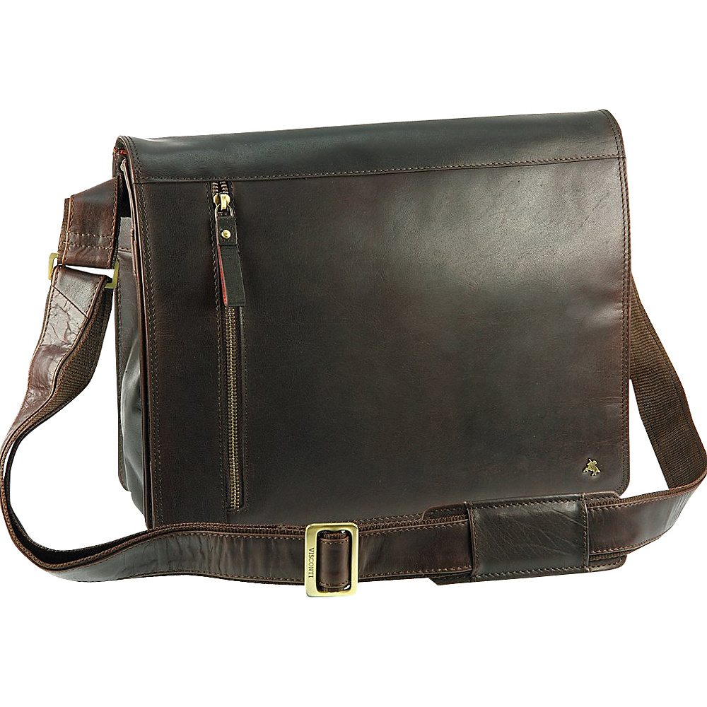 Visconti Buffalo Leather 13 Laptop Case Messenger Shoulder Bag Brown Visconti Other Men s Bags
