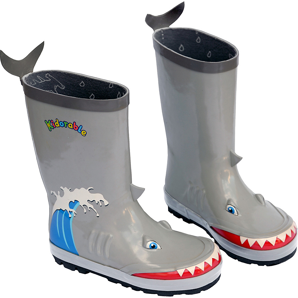 Kidorable Shark Rain Boots 2 US Kid s M Regular Medium Grey Kidorable Men s Footwear