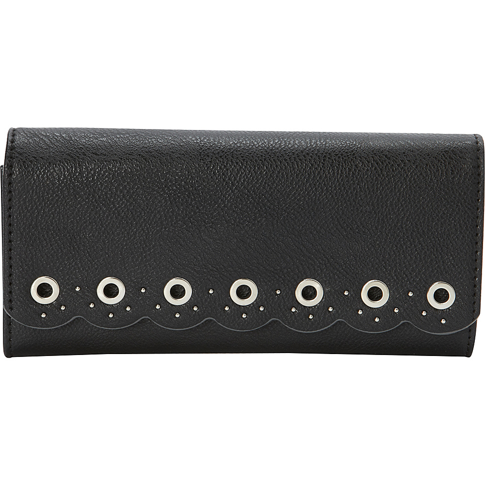 Nine West Handbags Scallop Continental Wallet Black Nine West Handbags Ladies Clutch Wallets