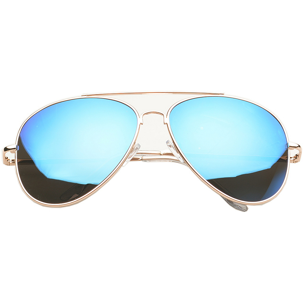 SW Global Eyewear Knoxville Double Bridge Aviator Fashion Sunglasses Blue SW Global Sunglasses
