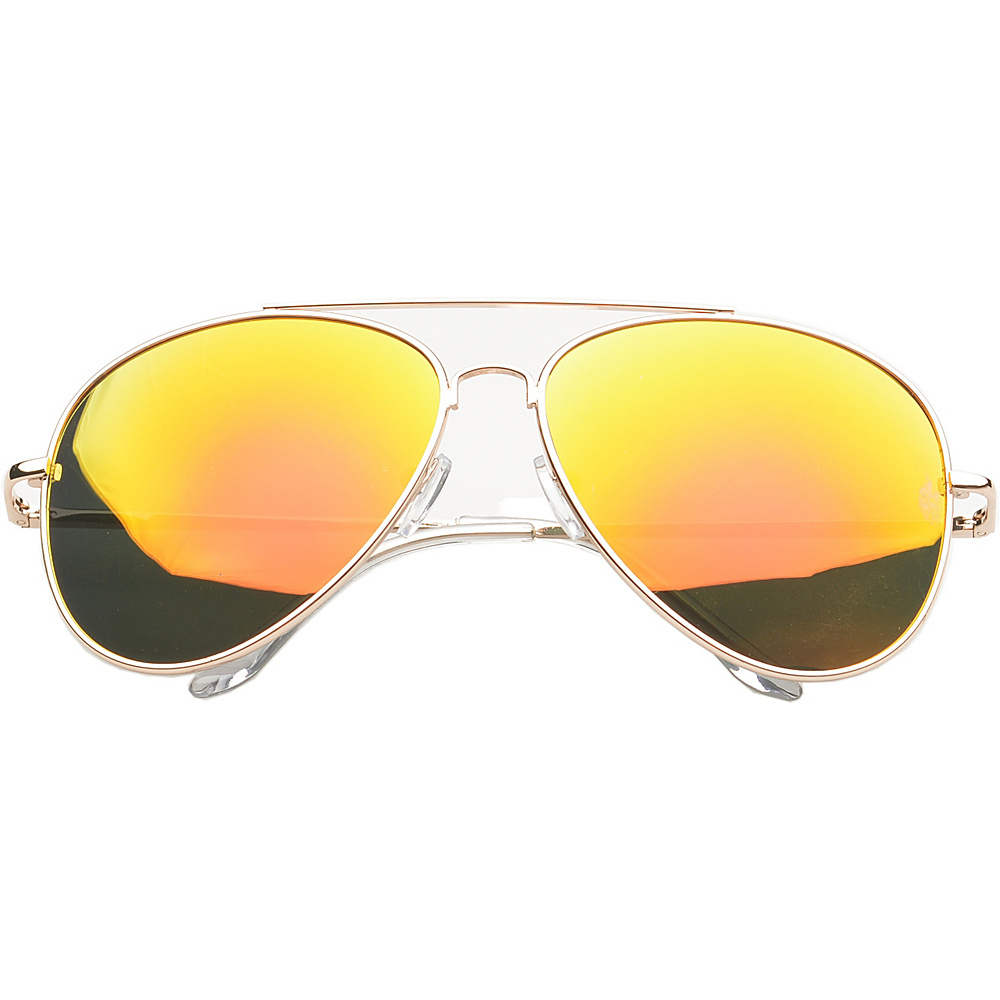 SW Global Eyewear Knoxville Double Bridge Aviator Fashion Sunglasses Orange SW Global Sunglasses