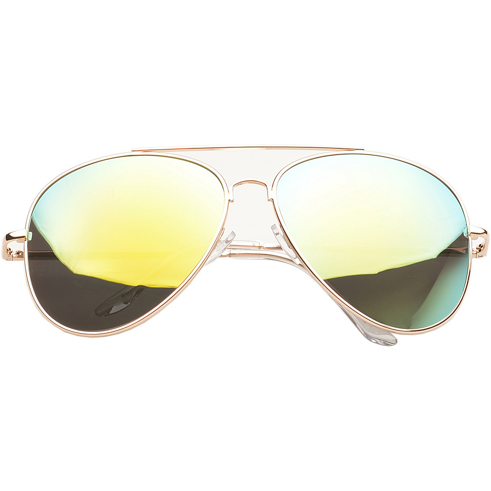 SW Global Eyewear Knoxville Double Bridge Aviator Fashion Sunglasses Yellow SW Global Sunglasses