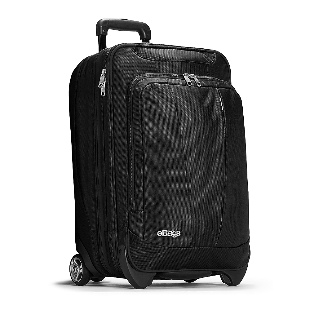 eBags TLS 22 Expandable Wheeled Carry On Solid Black eBags Softside Carry On