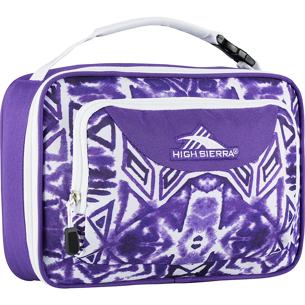 High Sierra Single Compartment Lunch Bag Shibori Deep Purple White High Sierra Travel Coolers