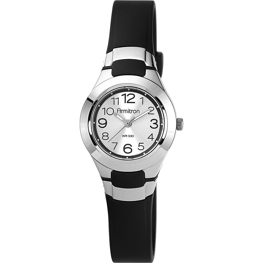 Armitron Sport Unisex Analog Easy to Read Dial Black Resin Strap Watch Black Armitron Watches