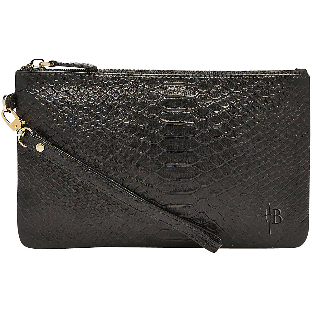 HButler The Mighty Purse Phone Charging Wristlet Reptile Reptile Black HButler Leather Handbags