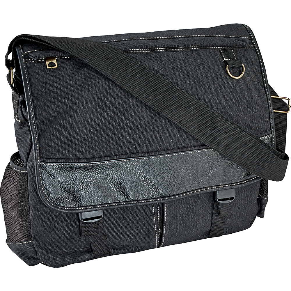 R R Collections Washed Canvas Messenger Bag Black R R Collections Messenger Bags