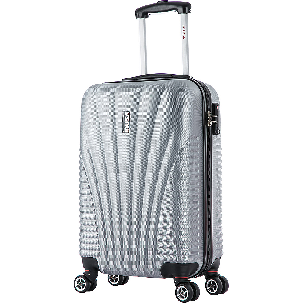 inUSA Chicago Collection 21 Carry on Lightweight Hardside Spinner Suitcase Silver inUSA Softside Carry On