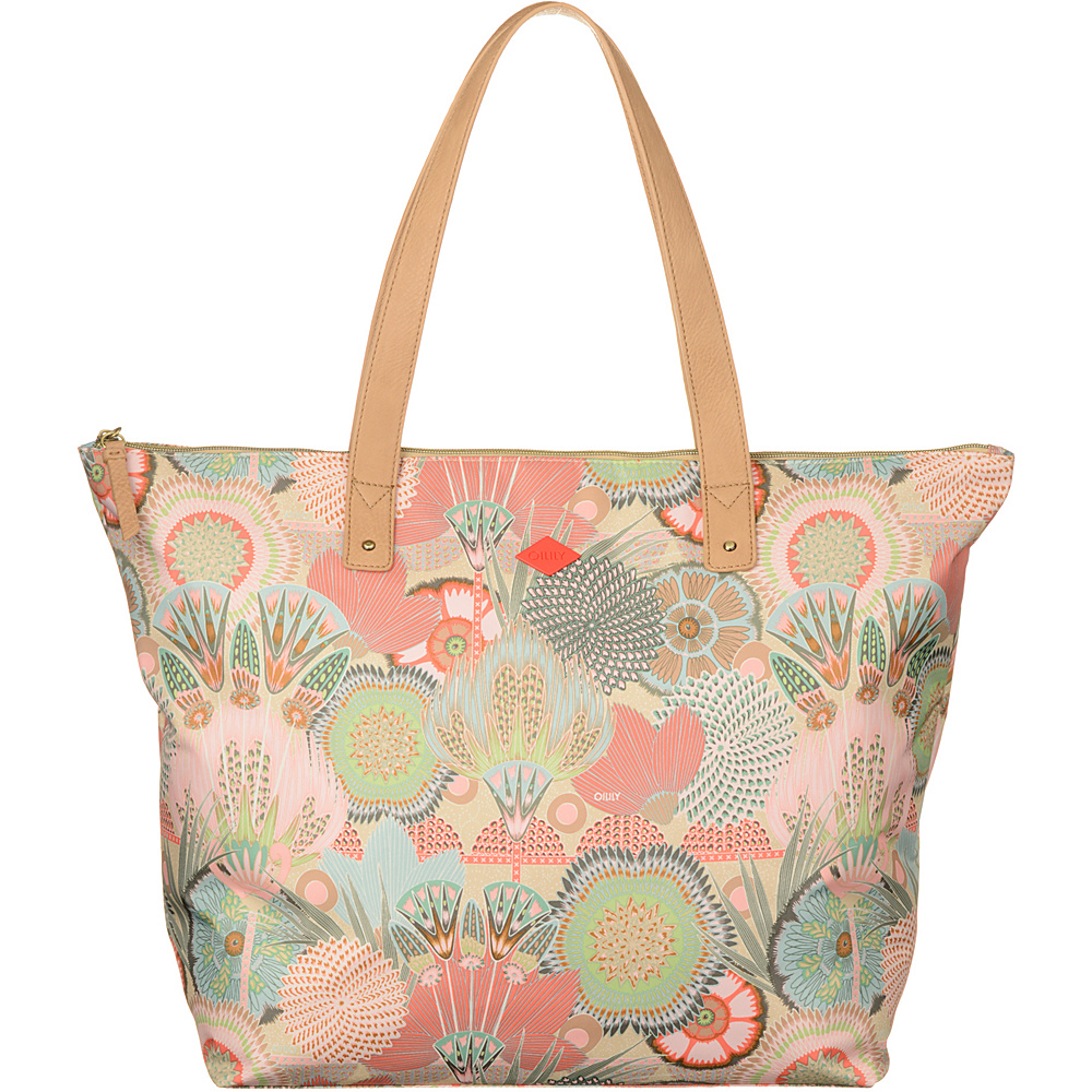 Oilily Beach Shopper Tote Peach Rose Oilily Fabric Handbags