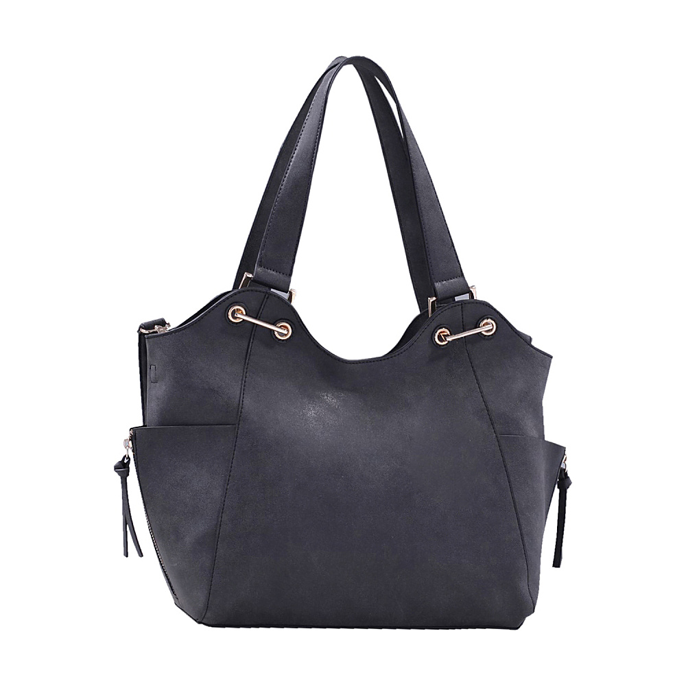 MKF Collection Minka Designer Tote and Cosmetic Pouch Black MKF Collection Manmade Handbags