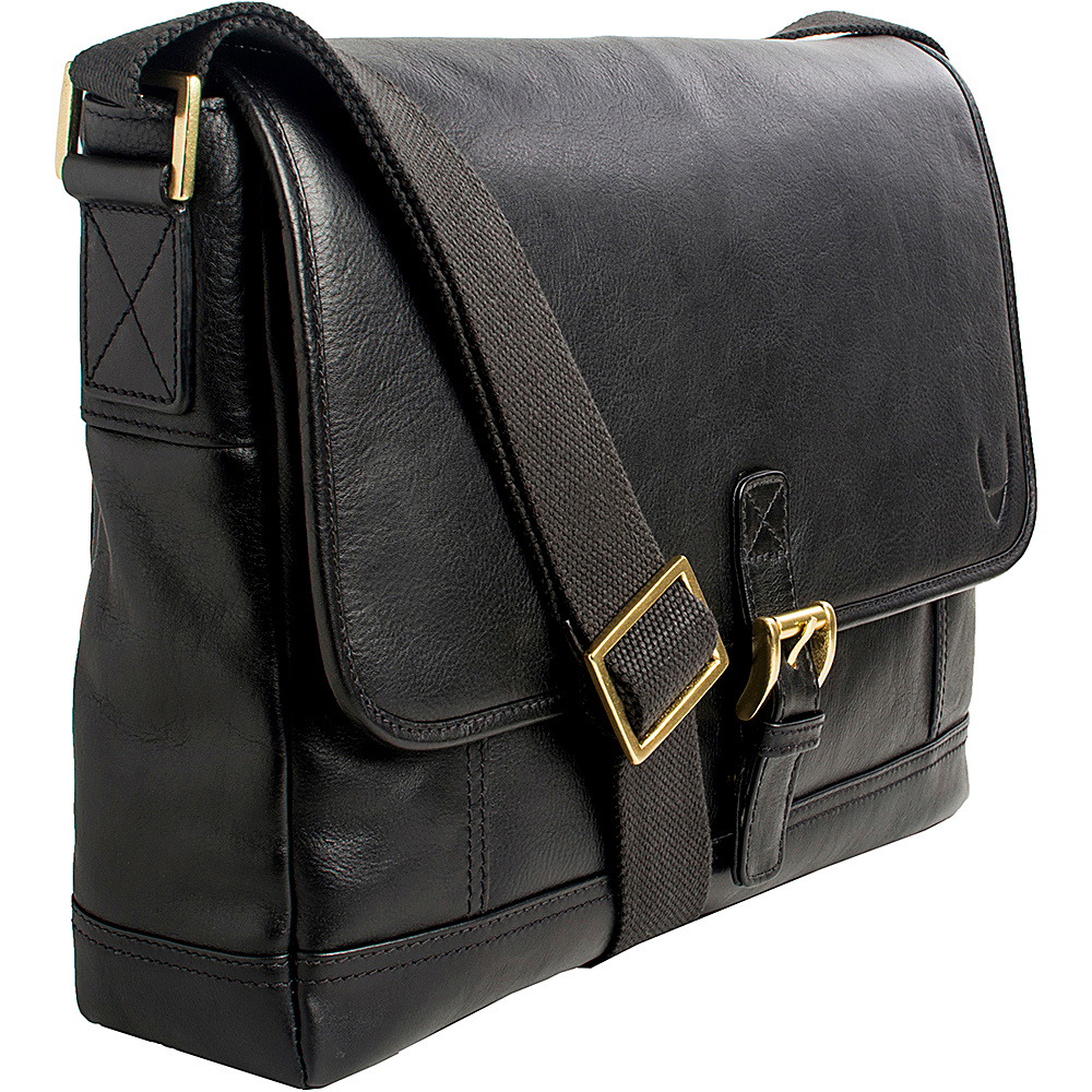 Hidesign Hunter Leather Messenger Black Hidesign Messenger Bags