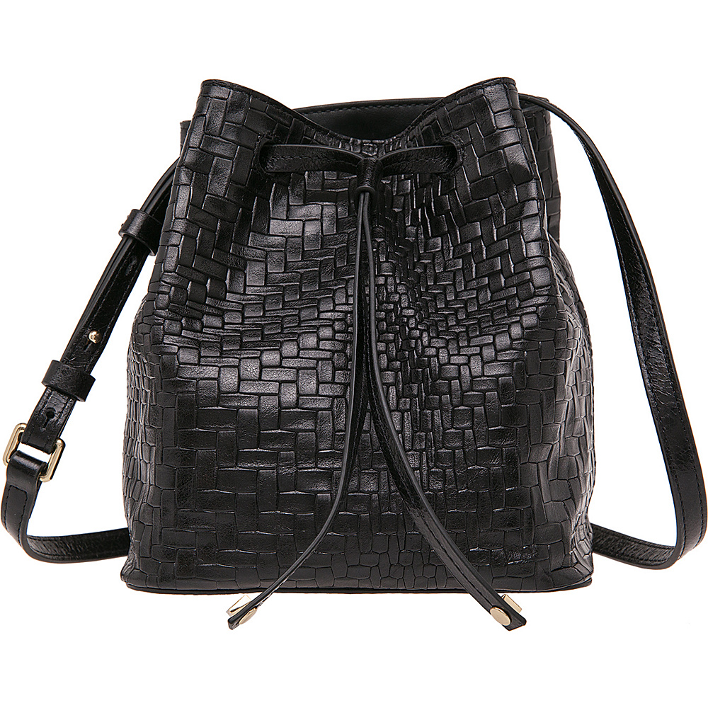 Lodis Palma Blake Small Drawstring Black Lodis Leather Handbags