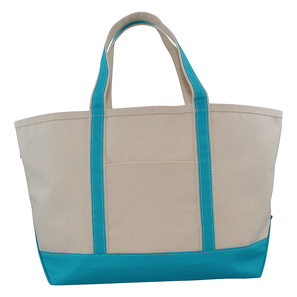 CB Station Boat Tote Large Turquoise CB Station Fabric Handbags