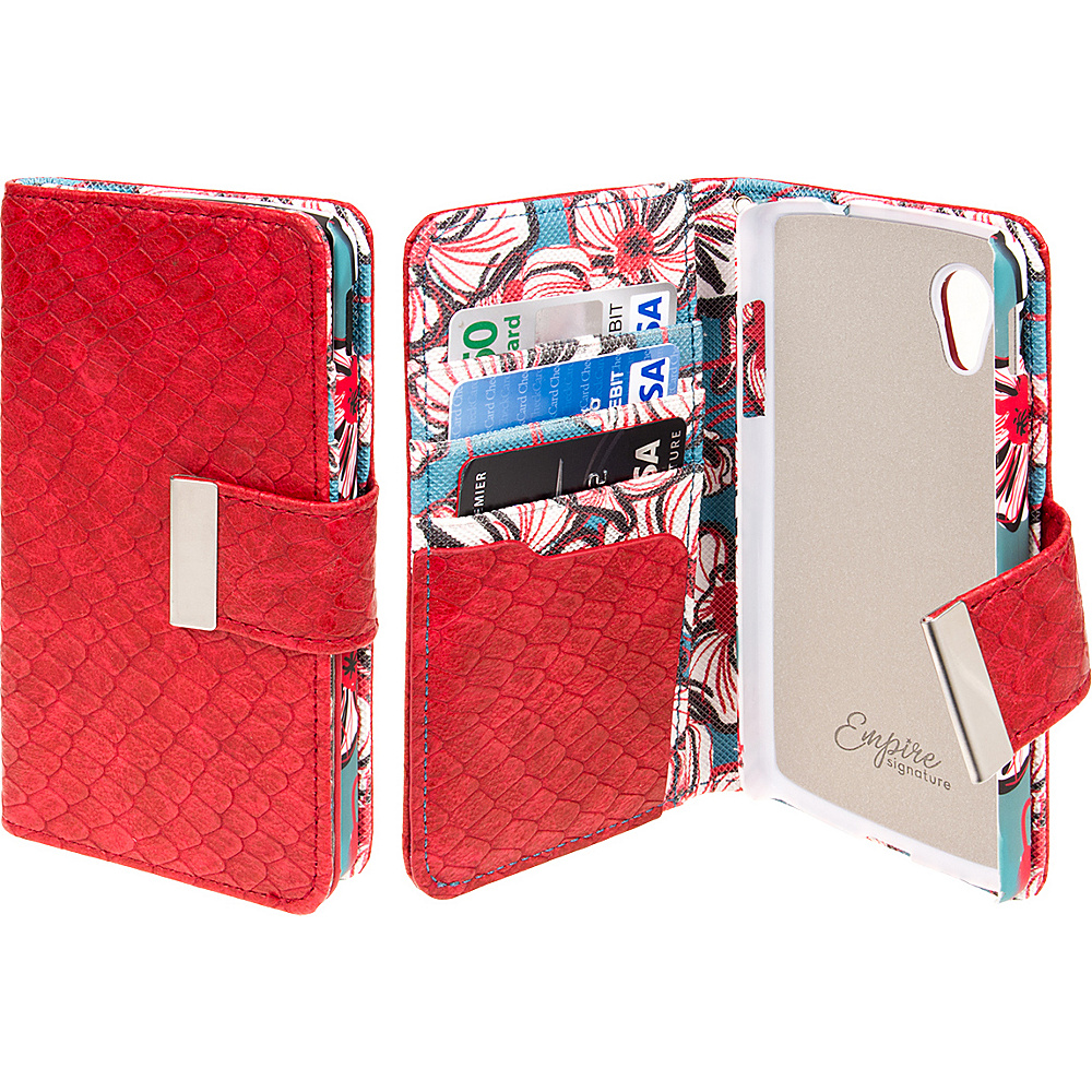 EMPIRE Klix Klutch Designer Wallet Case for Nexus 5 Bold Teal Floral EMPIRE Electronic Cases