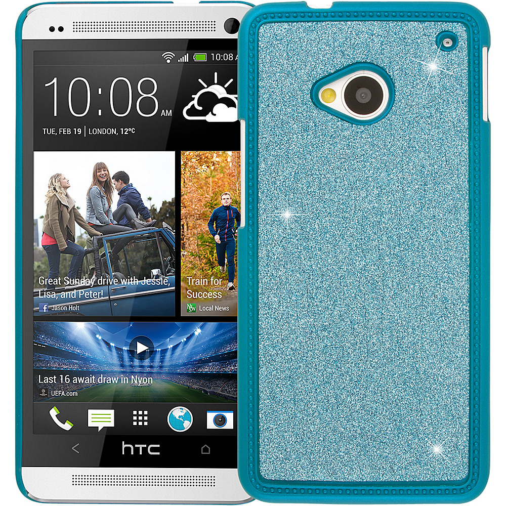 EMPIRE GLITZ Glitter Glam Case for HTC One M7 Teal EMPIRE Electronic Cases