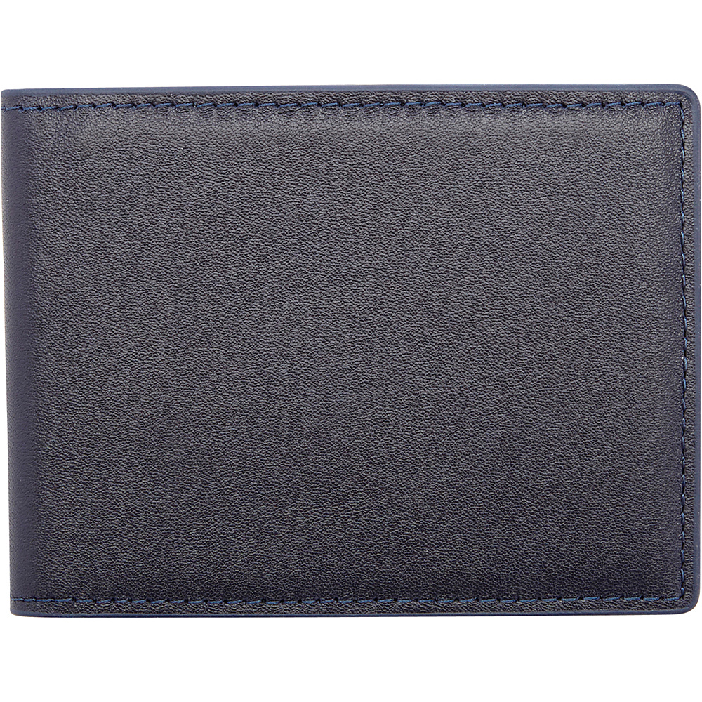 Royce Leather 100 Step Wallet Men s Slim Bifold Wallet with RFID Blocking Technology Black Blue Royce Leather Men s Wallets