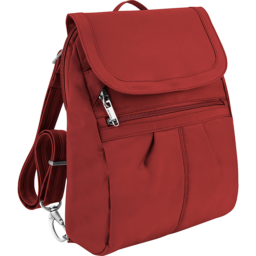 Travelon Anti Theft Signature Slim Backpack Exclusive Colors Cayenne Light Sand Travelon Fabric Handbags