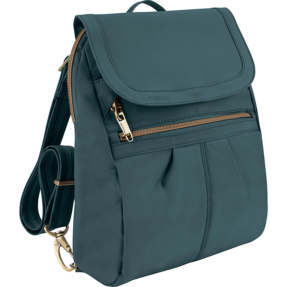Travelon Anti Theft Signature Slim Backpack Exclusive Colors Teal Exclusive Color Travelon Fabric Handbags