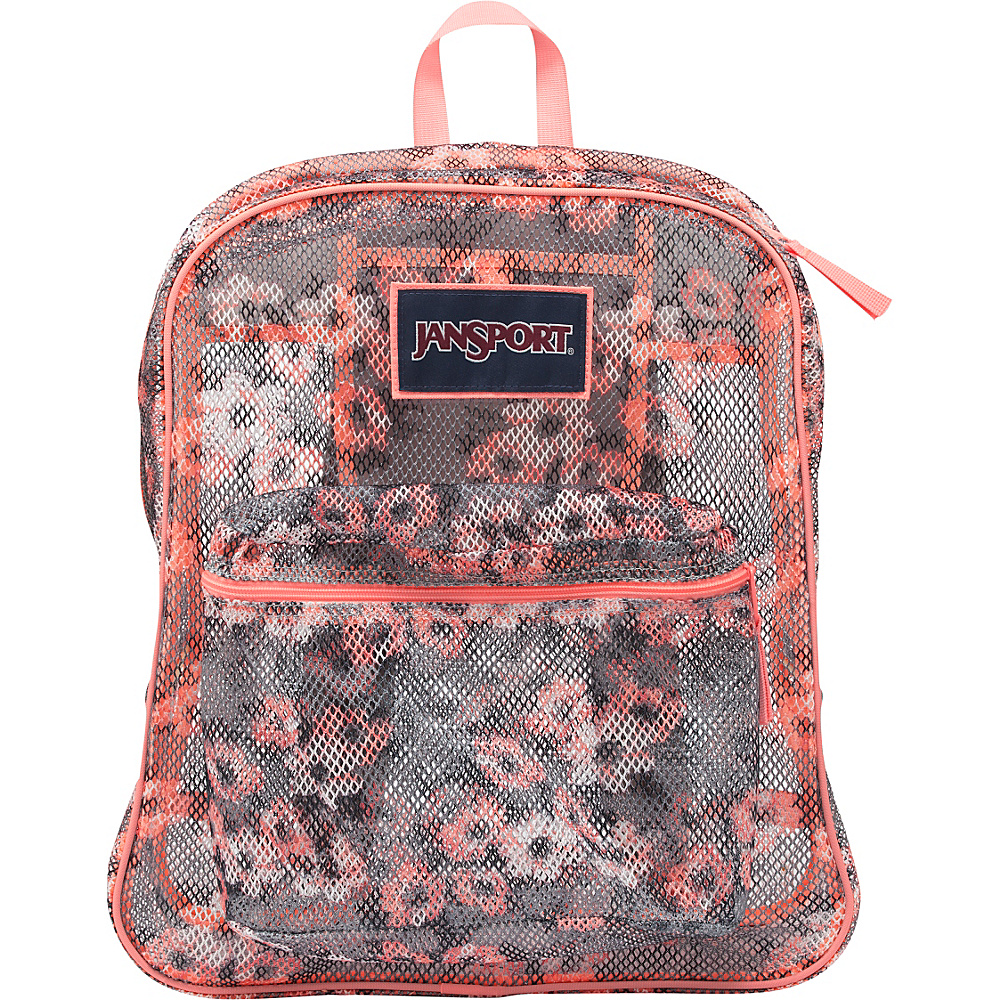 JanSport Mesh Pack Coral Sparkle Pretty Posey JanSport Everyday Backpacks