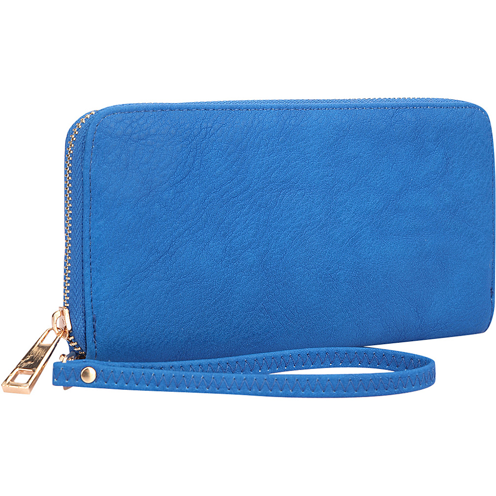 Dasein Zip Around Emblem Wallet Royal Blue Dasein Manmade Handbags