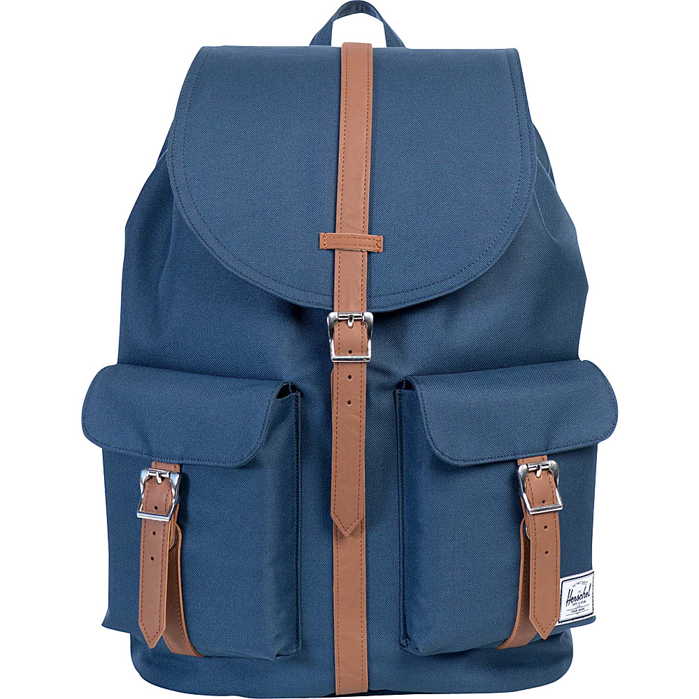 Herschel Supply Co. Dawson Large Backpack Navy Tan Synthetic Leather Herschel Supply Co. Business Laptop Backpacks