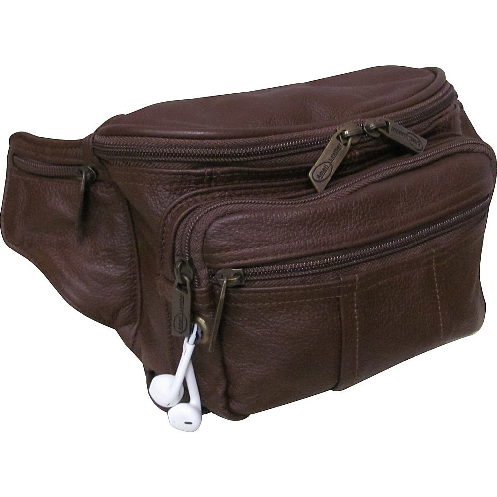AmeriLeather Easy Traveller Fanny Pack Brown AmeriLeather Travel Wallets