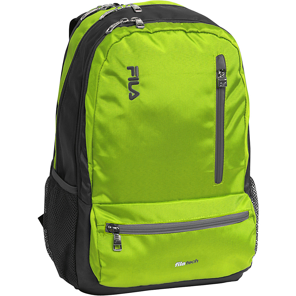 Fila Nexus Tablet and Laptop School Backpack 5 Pockets Lime Green Fila Everyday Backpacks