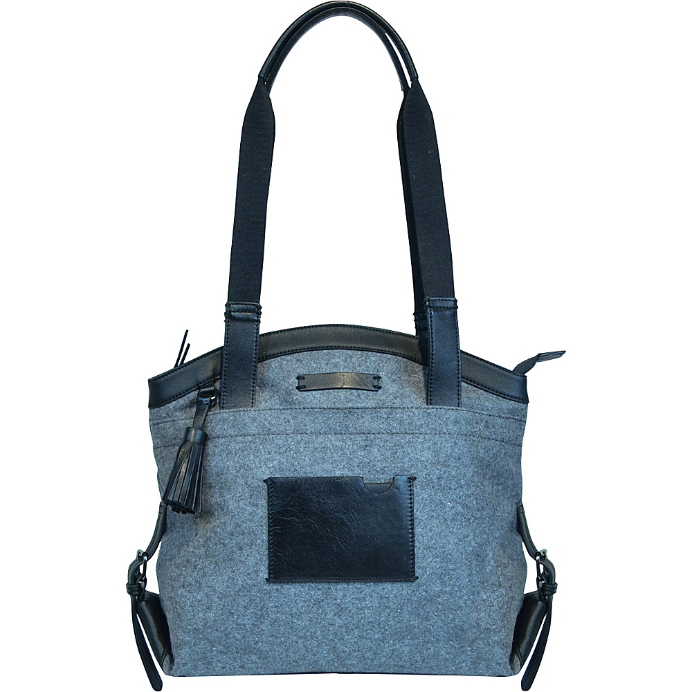 Sherpani Tiegan Shoulder Bag Boiled Wool Slate Sherpani Fabric Handbags