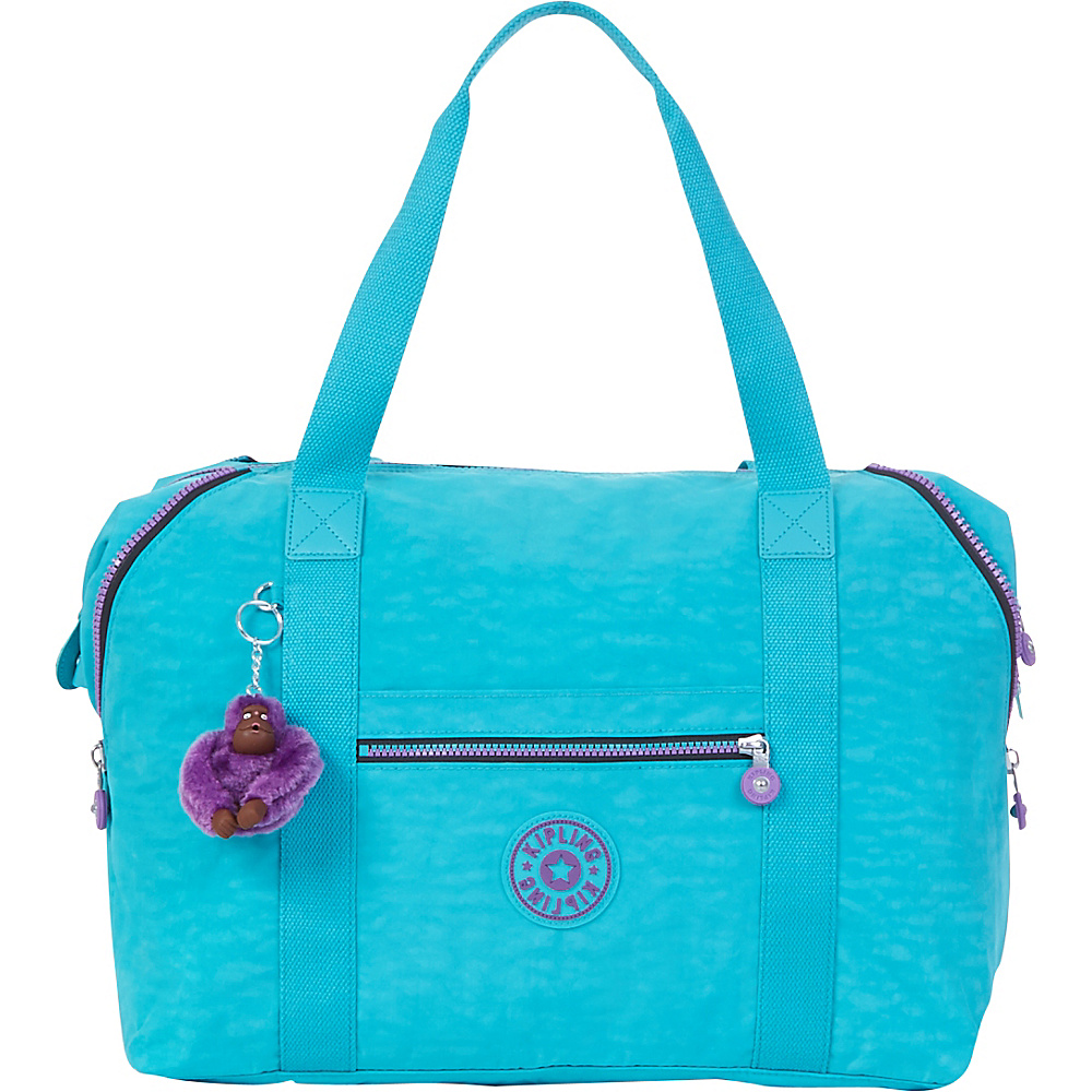 Kipling Art M Tote Cool Turquoise Kipling Fabric Handbags