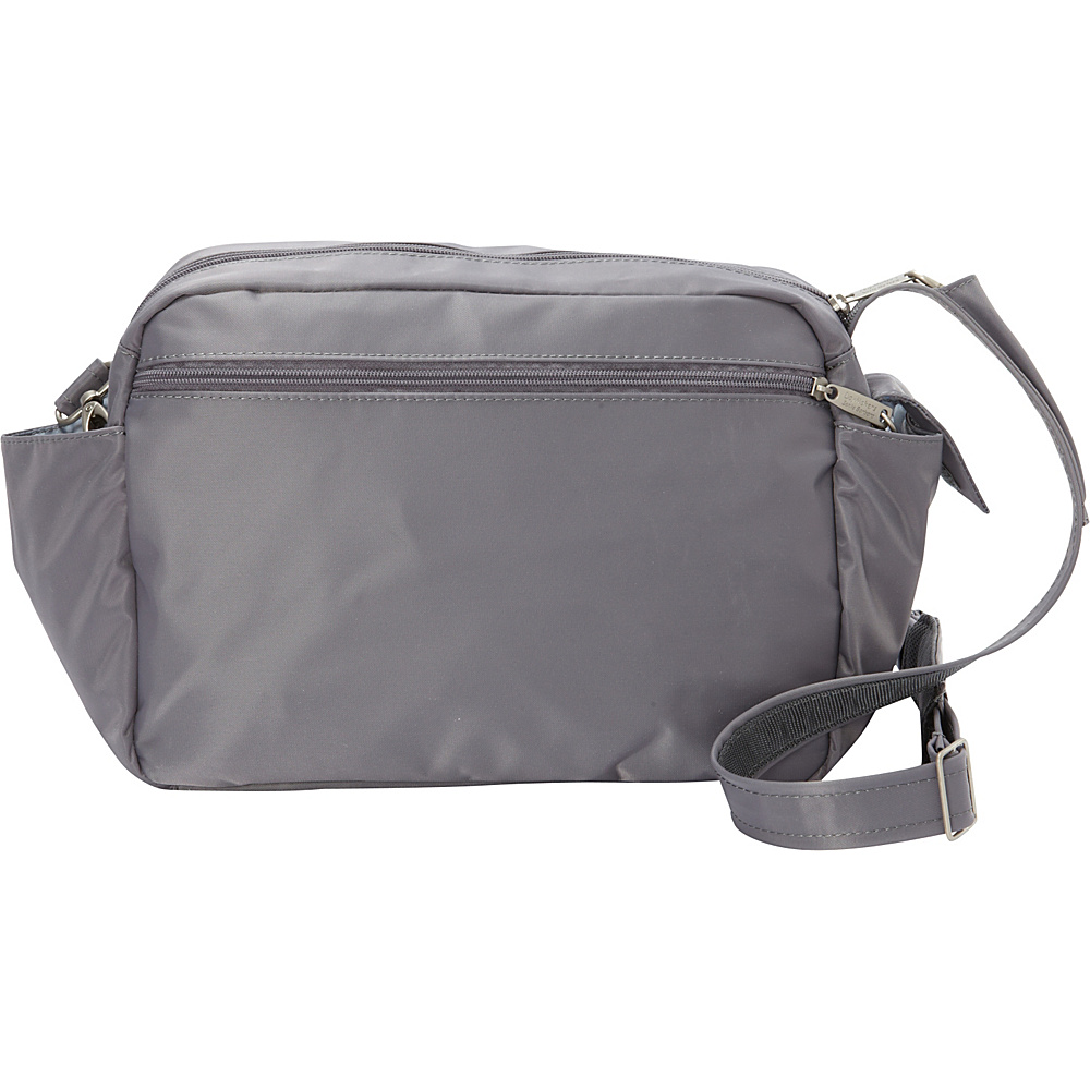 BeSafe by DayMakers RFID Smart Traveler 12 LX Shoulder Bag Pewter BeSafe by DayMakers Fabric Handbags