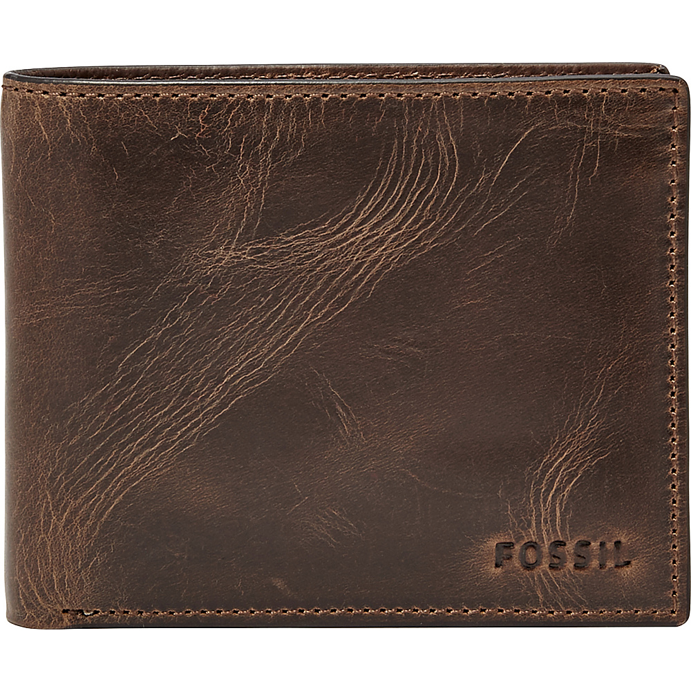Fossil Derrick RFID Passcase Brown Fossil Mens Wallets
