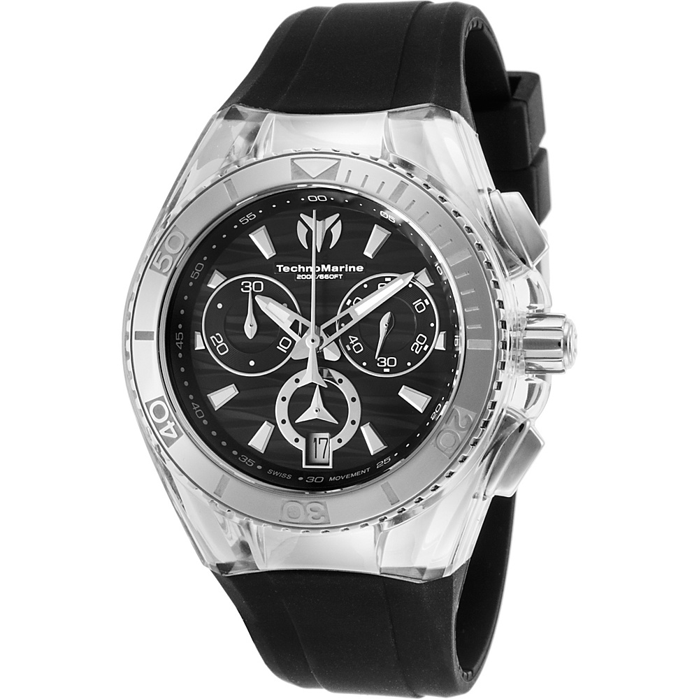 TechnoMarine Watches Womens Cruise Star Chronograph Silicone Band Watch Black TechnoMarine Watches Watches