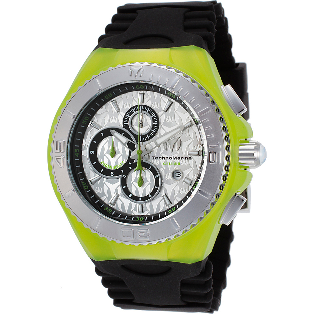 TechnoMarine Watches Mens Cruise Jellyfish Chronograph Silicone Band Watch Black Green TechnoMarine Watches Watches