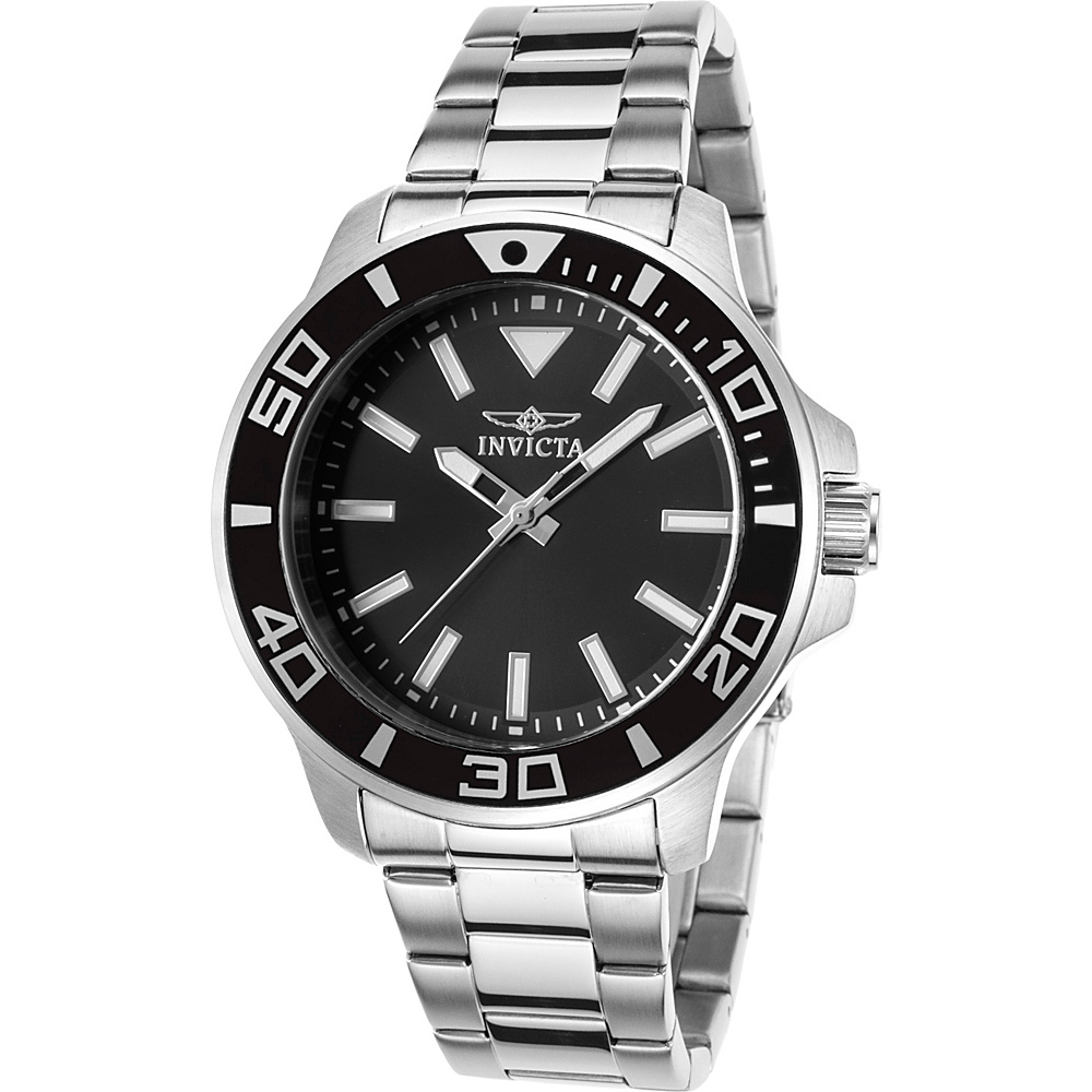 Invicta Watches Mens Pro Diver Stainless Steel Watch Silver Black Invicta Watches Watches