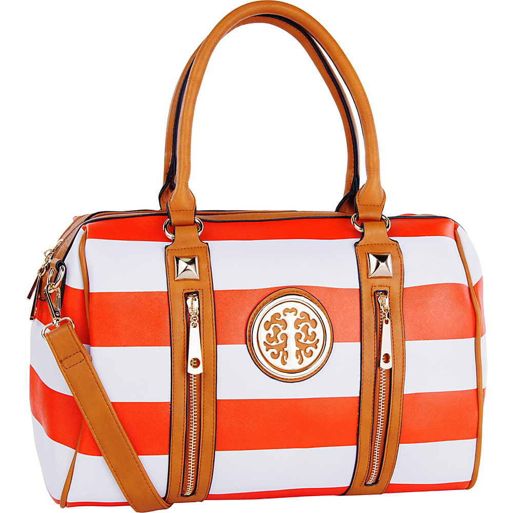 MKF Collection Jen Dual Zip Overnight Satchel Orange MKF Collection Manmade Handbags