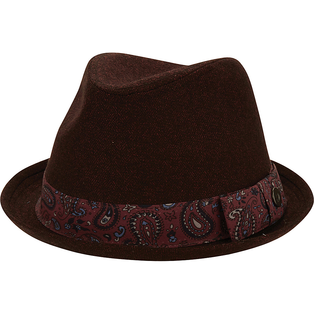Ben Sherman Textured Trilby Hat Dark Port L XL Ben Sherman Hats Gloves Scarves