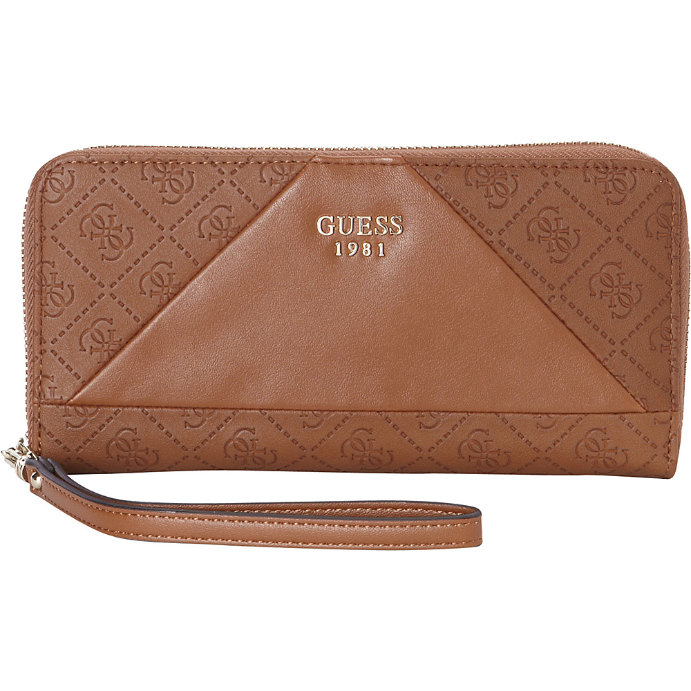 GUESS Cammie Large Zip Around Cognac GUESS Ladies Small Wallets