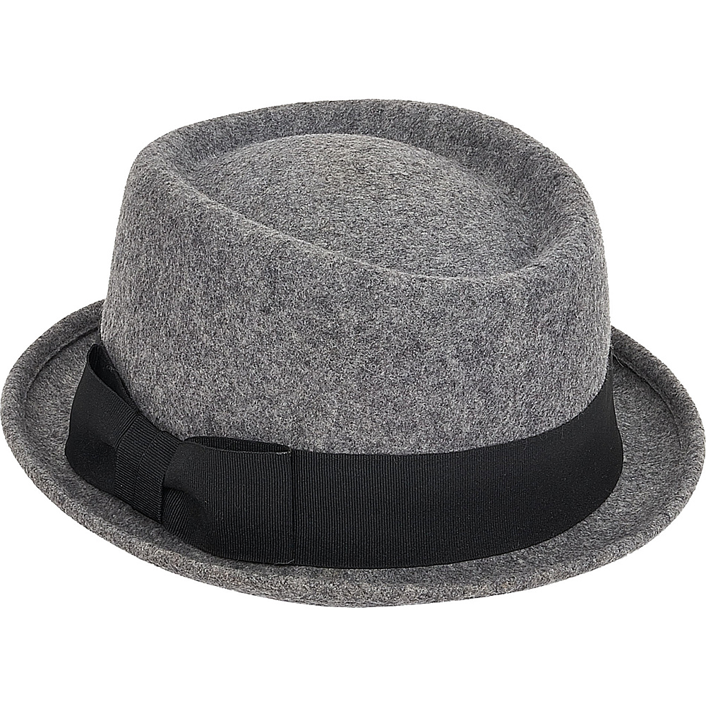 Adora Hats Wool Felt Gambler Hat Grey Adora Hats Hats