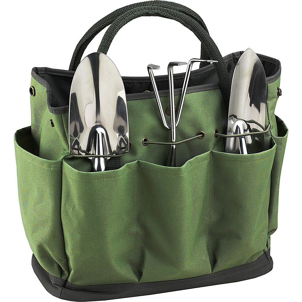Picnic at Ascot Gardening Tote with 3 Tools Forest Green Picnic at Ascot All Purpose Totes