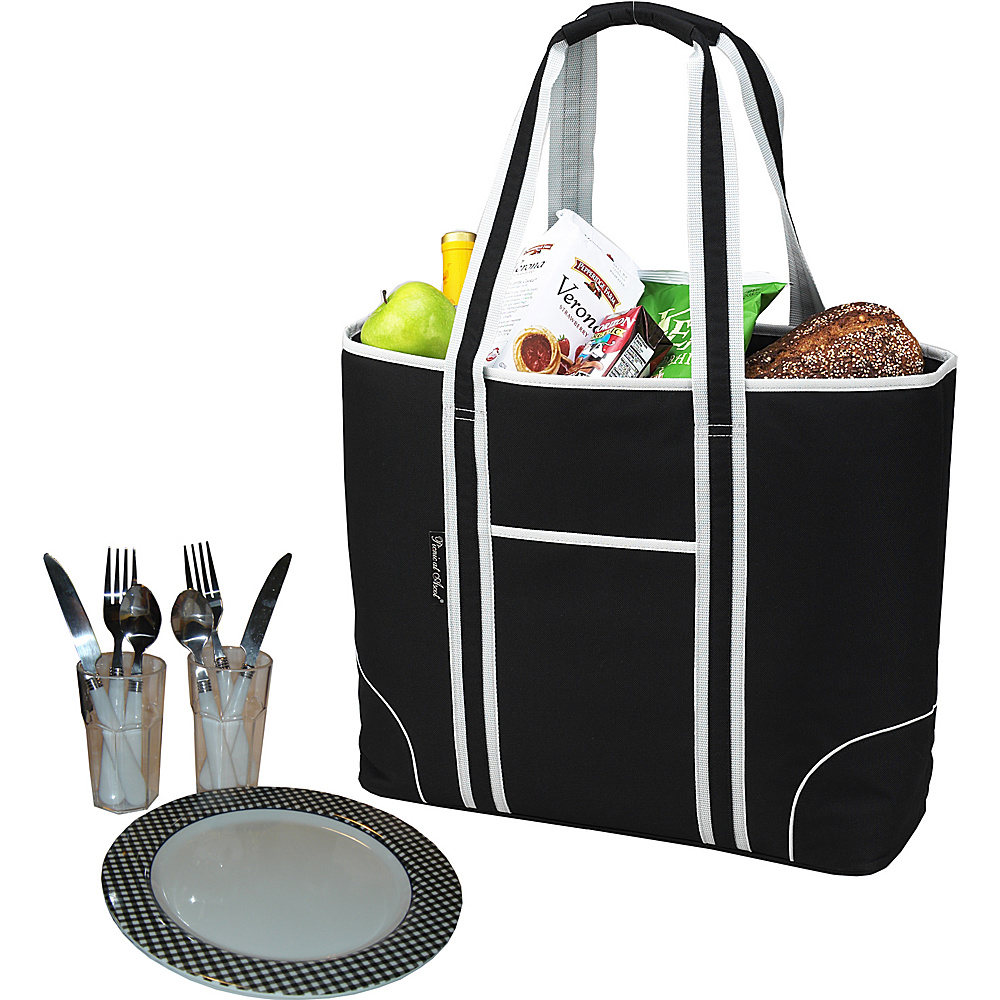 Picnic at Ascot Extra Large Insulated Picnic Bag Equipped for 2 Black Picnic at Ascot Outdoor Accessories